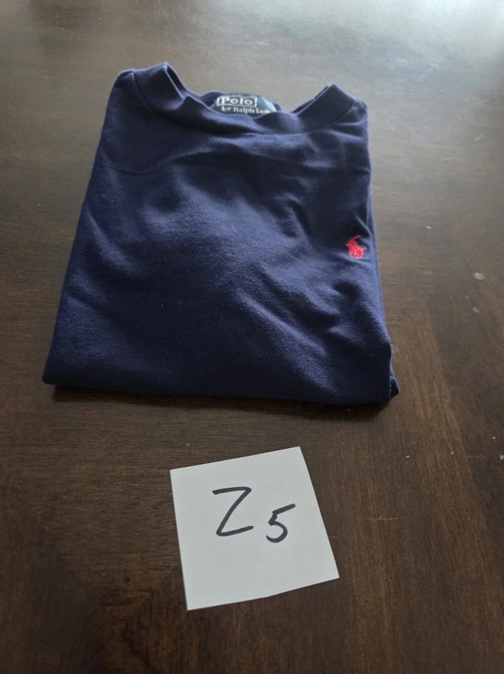 Ralph Lauren Navy Short Sleeve Tee with Red Pony Logo  Sz.3